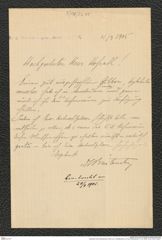 Nachlass Franz Steindachner, Brief von H. Breitenstein an Franz Steindachner (11.03.1905), Inv.Nr. 56.05, Seite 1